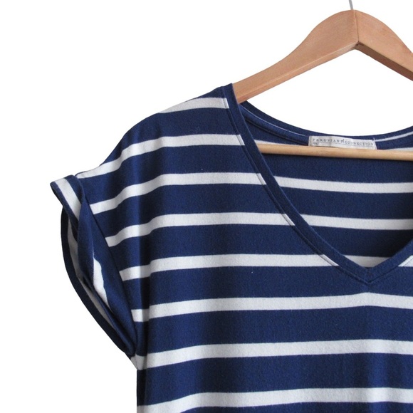 Peruvian Connection Blue White Striped Maxi TShirt Dress Small Pima Cotton Modal - Picture 5 of 8